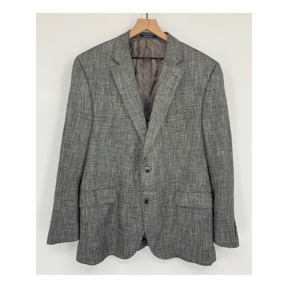 Cremieux Blazer Mens 46R Gray Bamboo Soft Hopsack Half Lined Unstructured